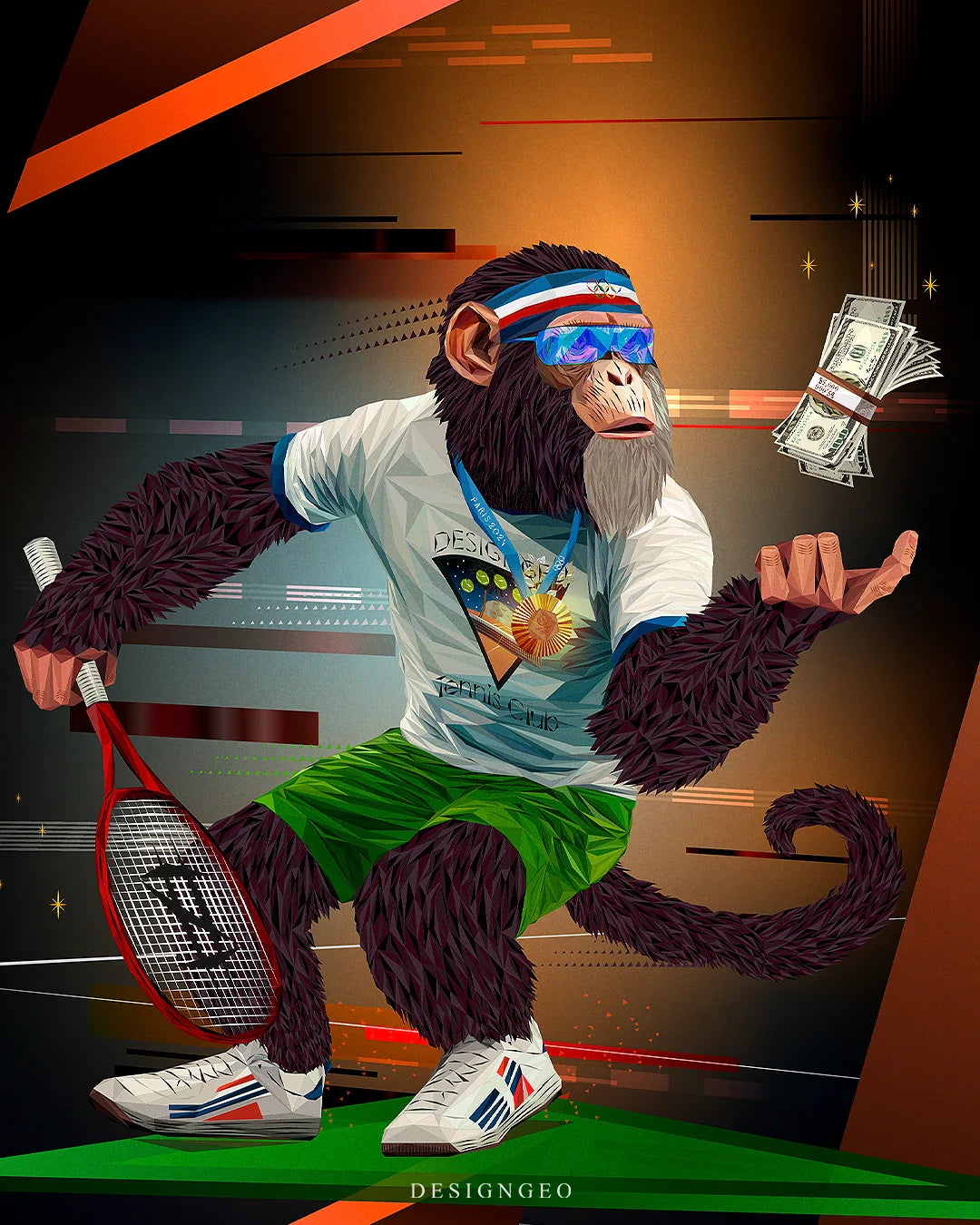 Olympic Apes Canvas Wall Art
