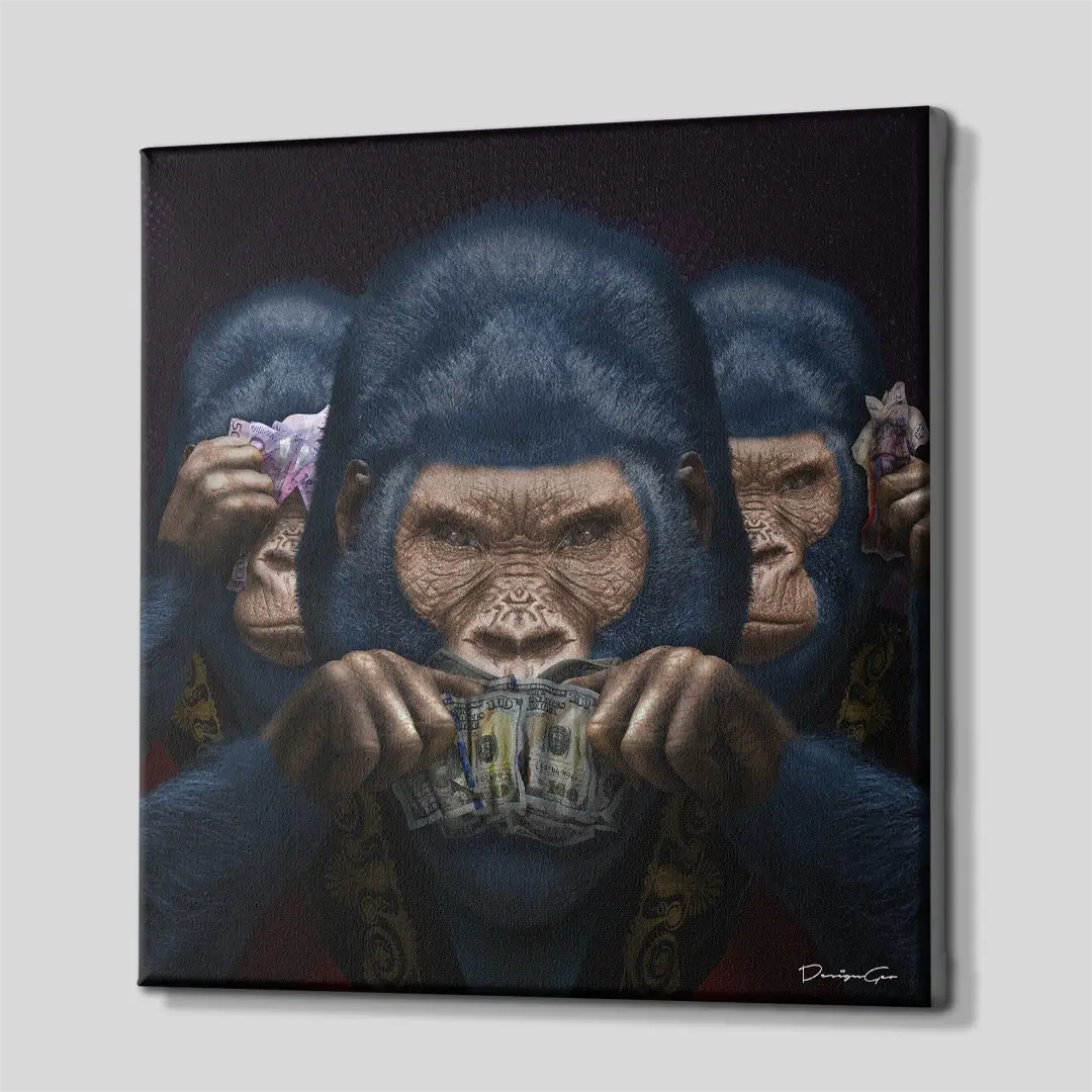 3 Wise Apes Canvas Wall Art