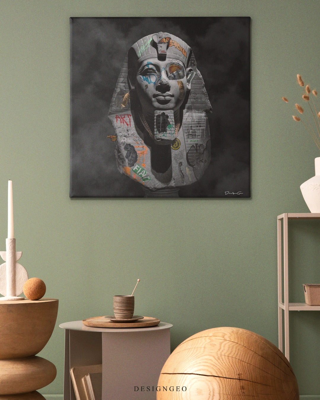Ancient Egypt Art Square Canvas Print by DesignGeo
