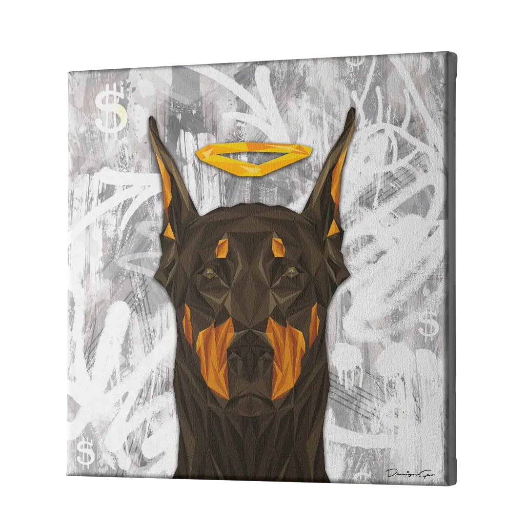 Angel Doberman Canvas Wall Art