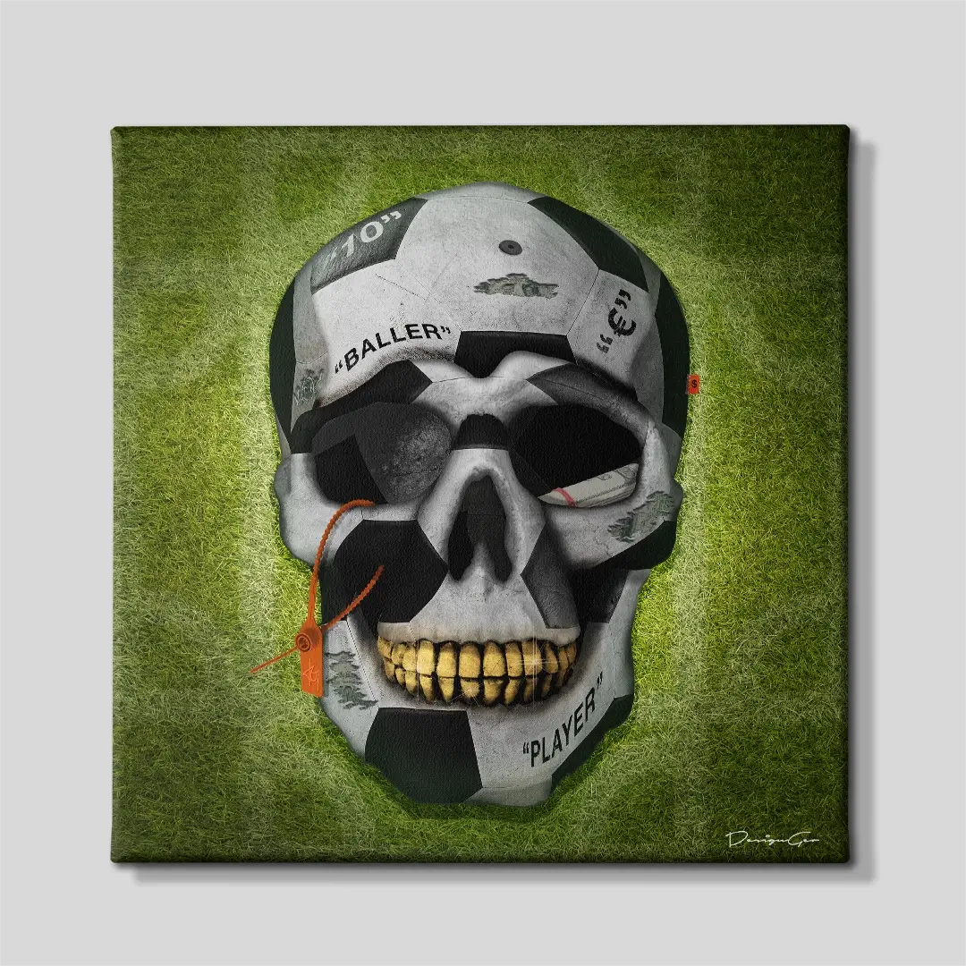 Baller Skull Canvas Wall Art