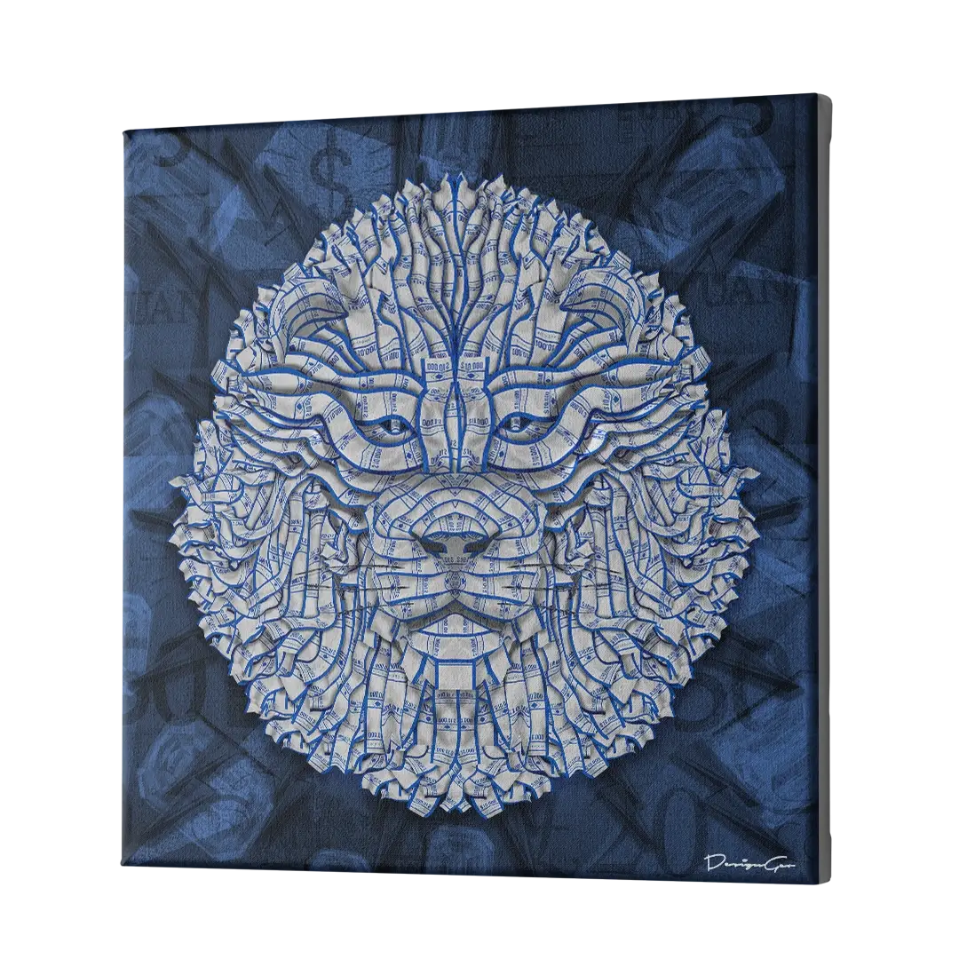 Banking Lion Canvas Wall Art
