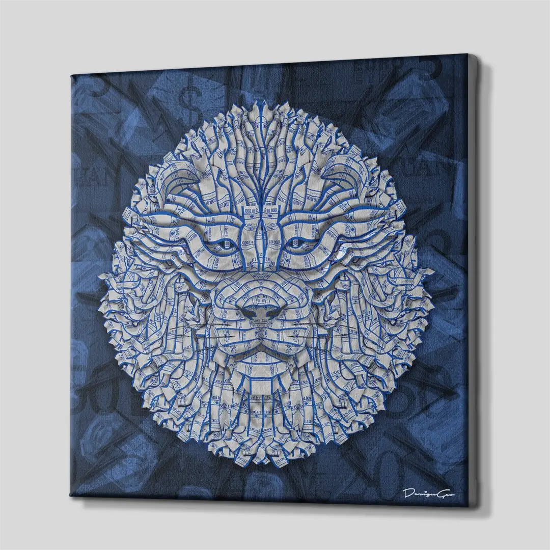Banking Lion Canvas Wall Art