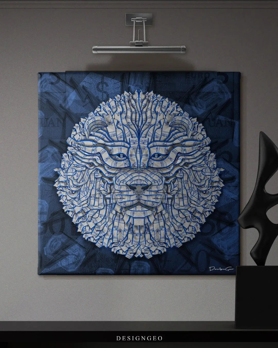 Banking Lion Canvas Wall Art