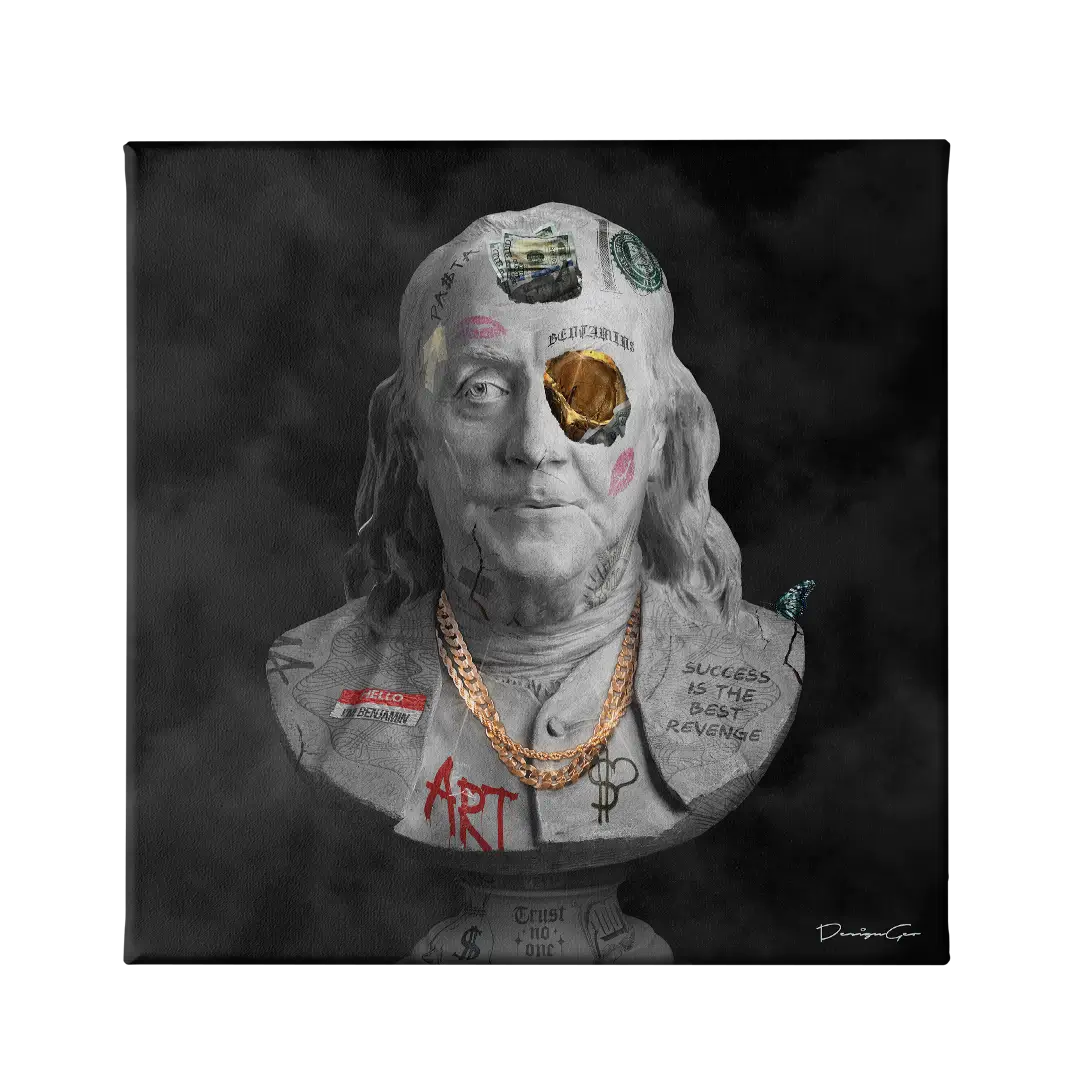 Benjamin Franklin Bust Canvas Wall Art