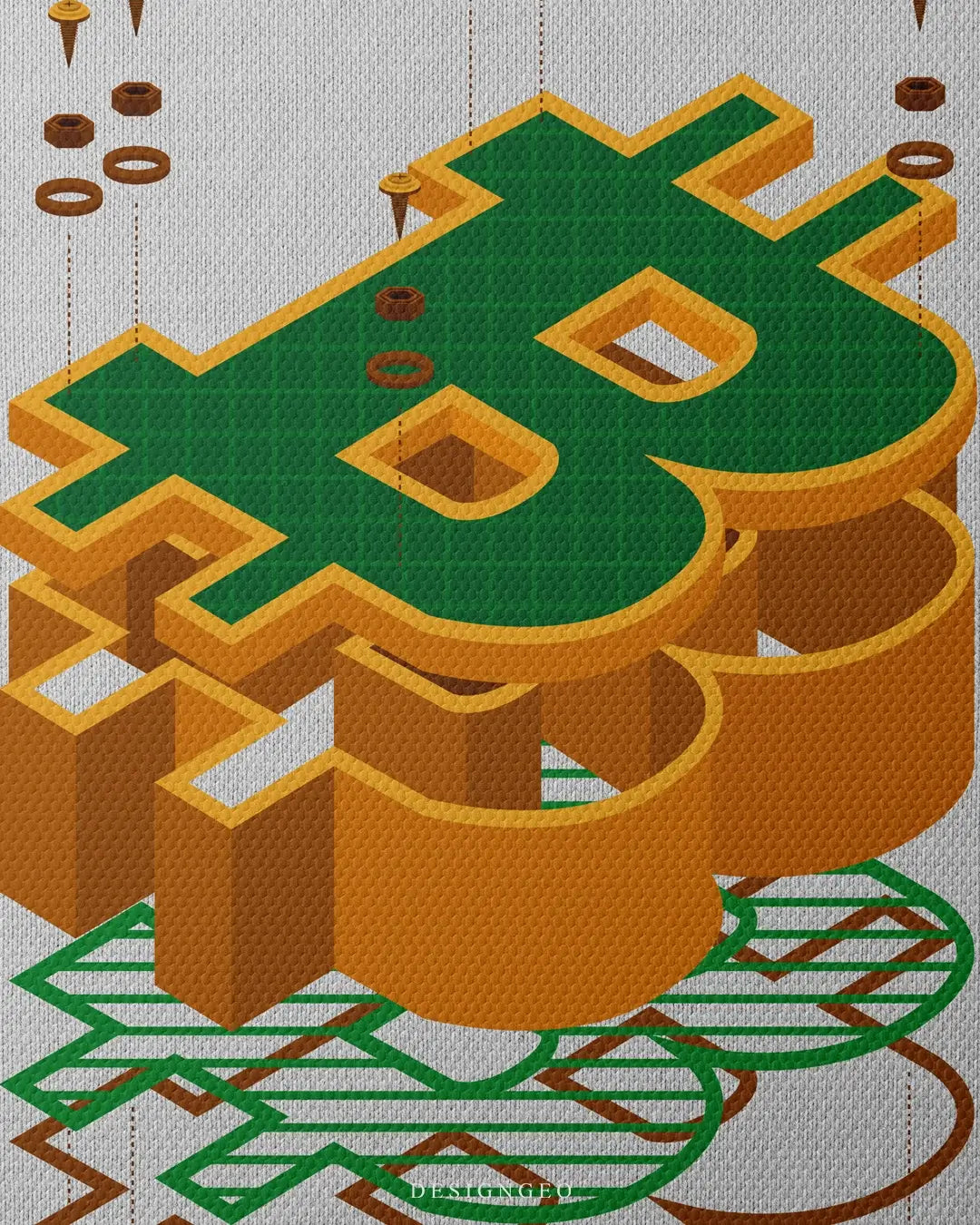 Bitcoin Assembly Canvas Wall Art
