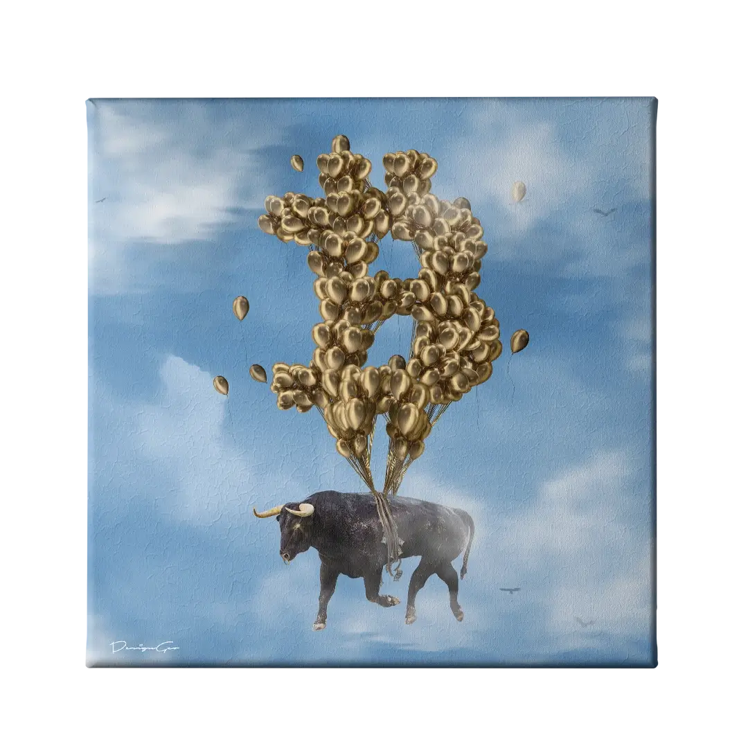 Bitcoin Bull Canvas Wall Art