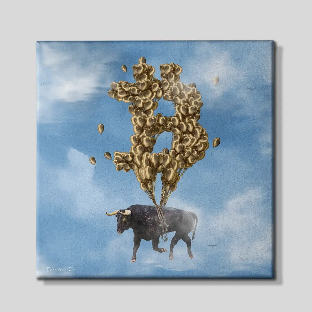 Bitcoin Bull Canvas Wall Art