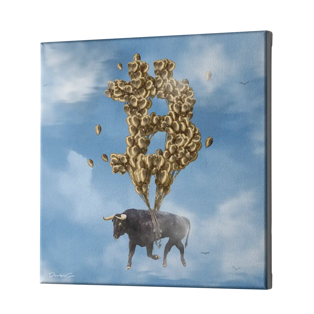 Bitcoin Bull Canvas Wall Art