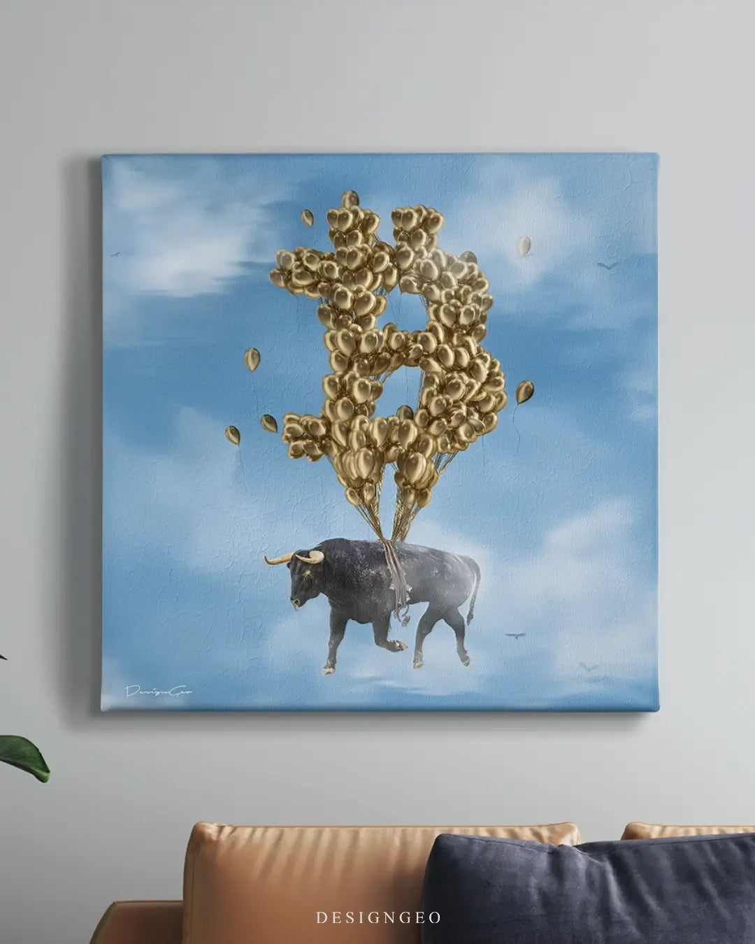 Bitcoin Bull Canvas Wall Art