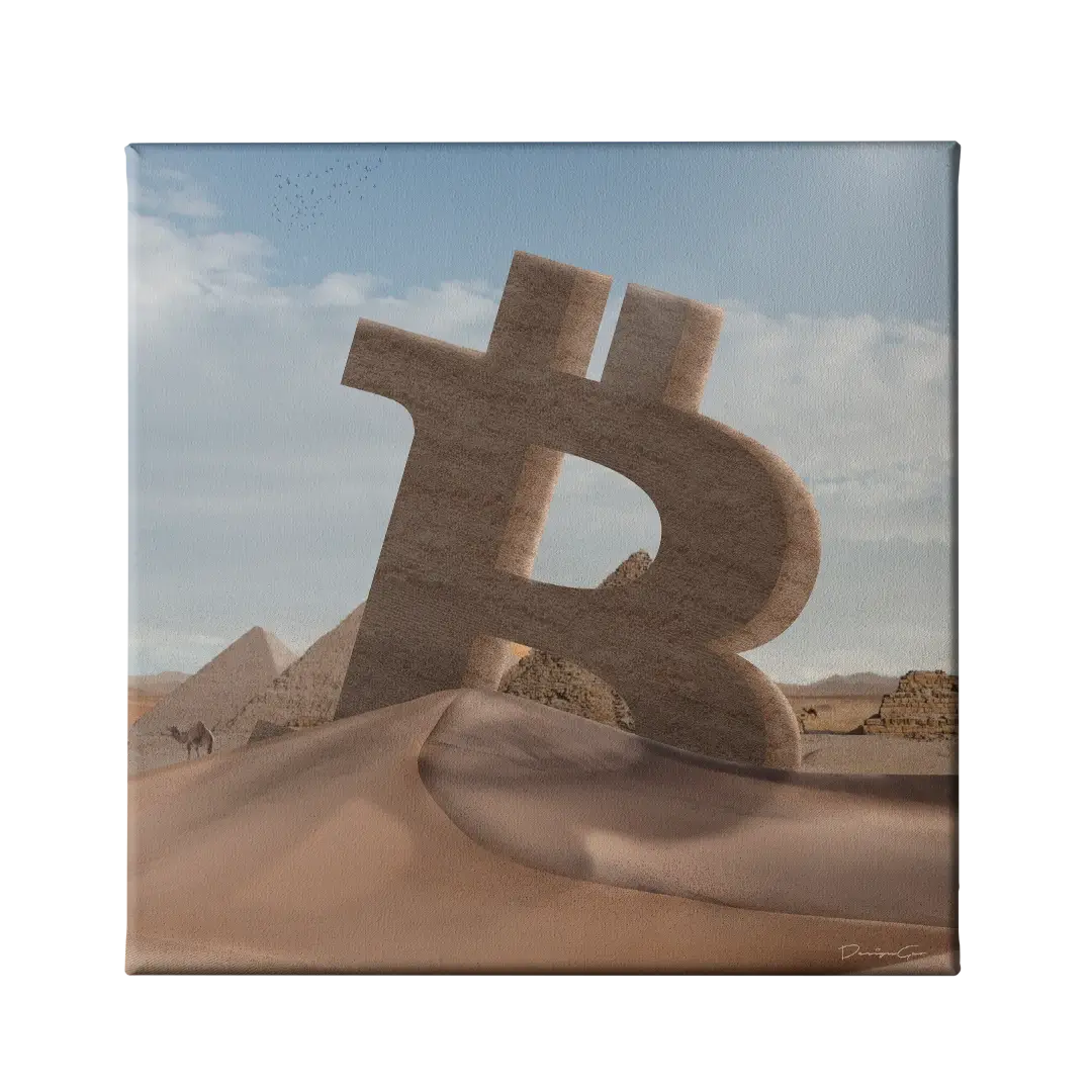 Bitcoin Desert Canvas Wall Art