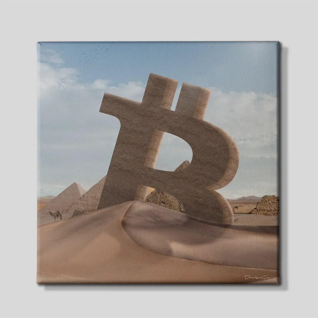 Bitcoin Desert Canvas Wall Art
