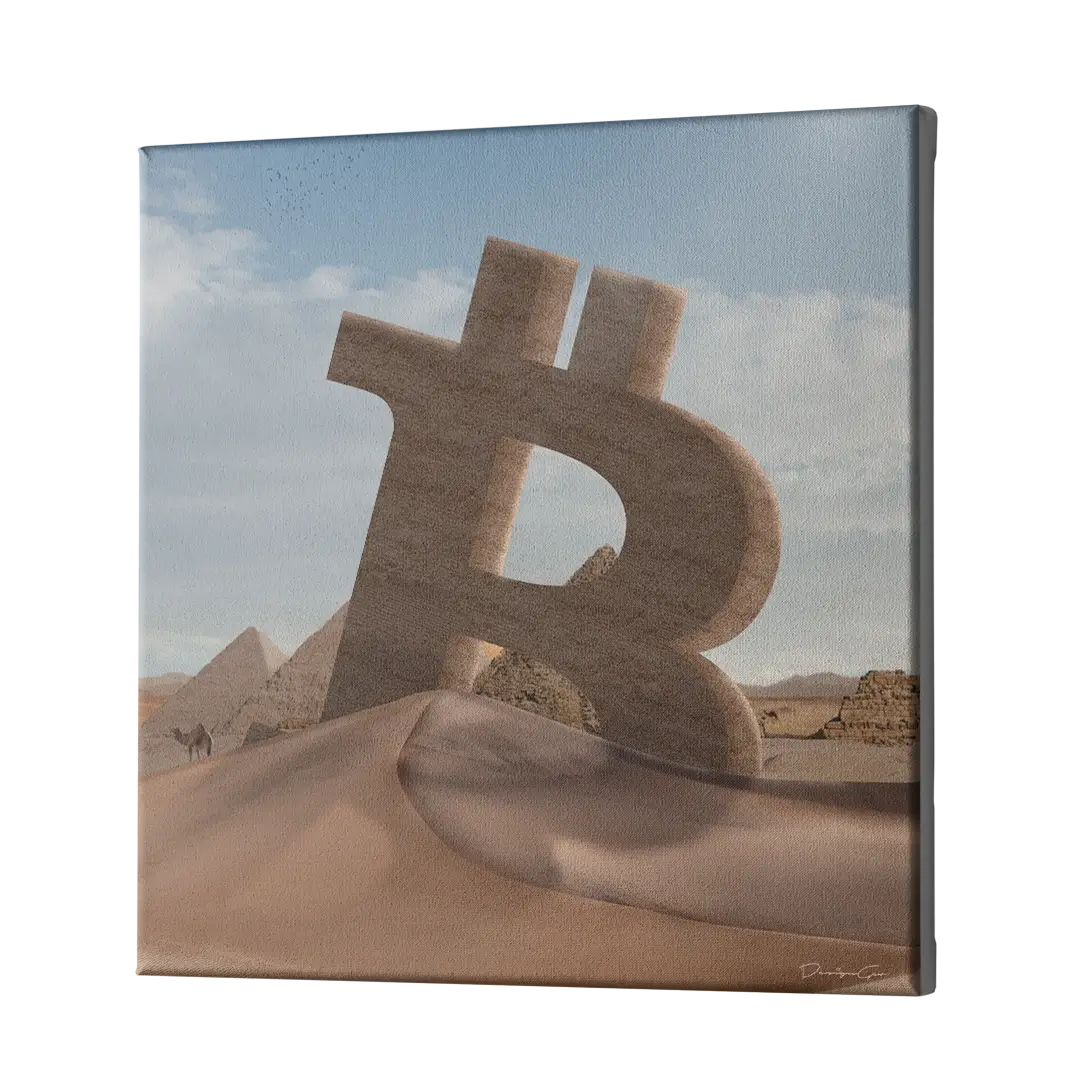 Bitcoin Desert Canvas Wall Art