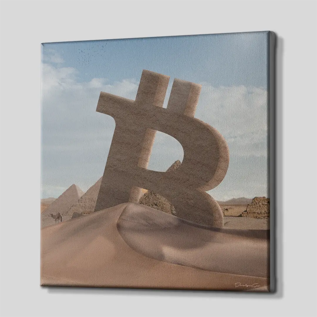 Bitcoin Desert Canvas Wall Art