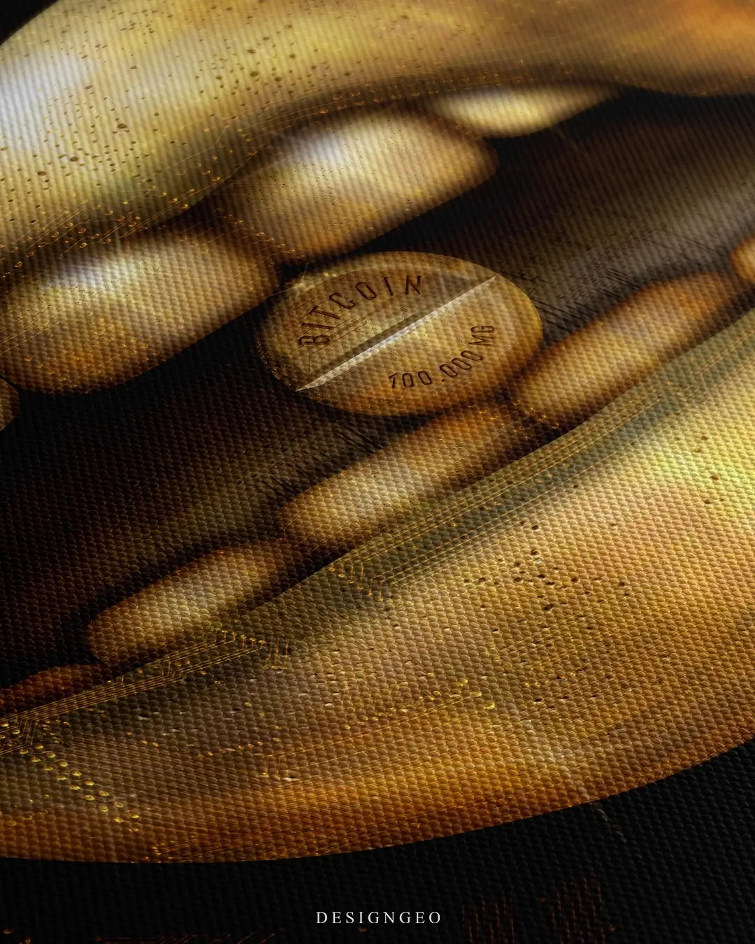 Bitcoin Lips Canvas Wall Art