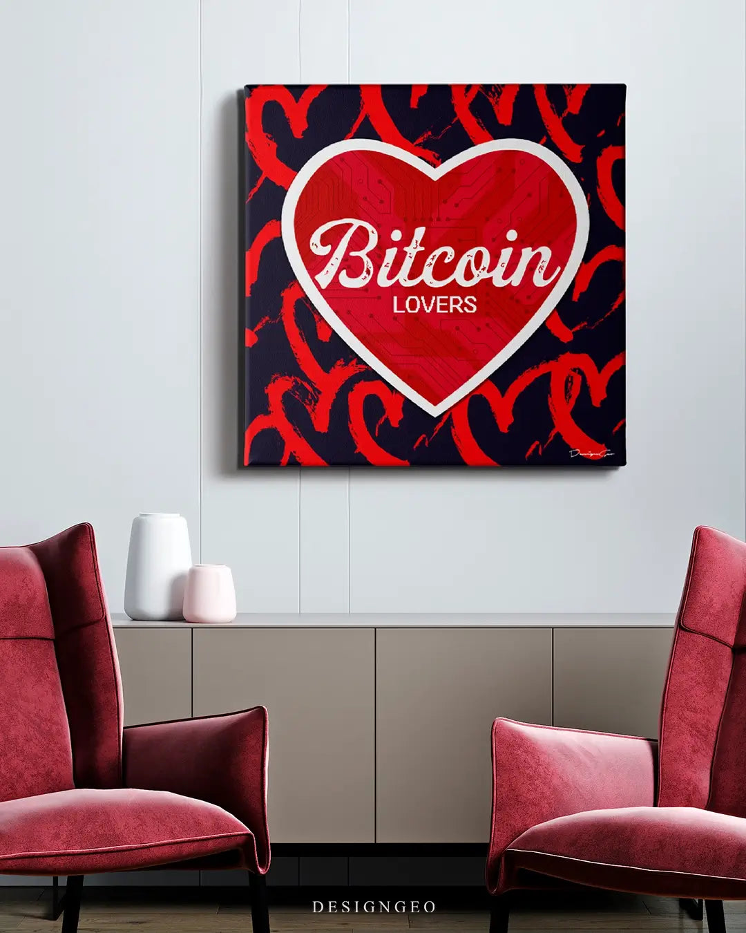 Bitcoin Lovers Canvas Wall Art