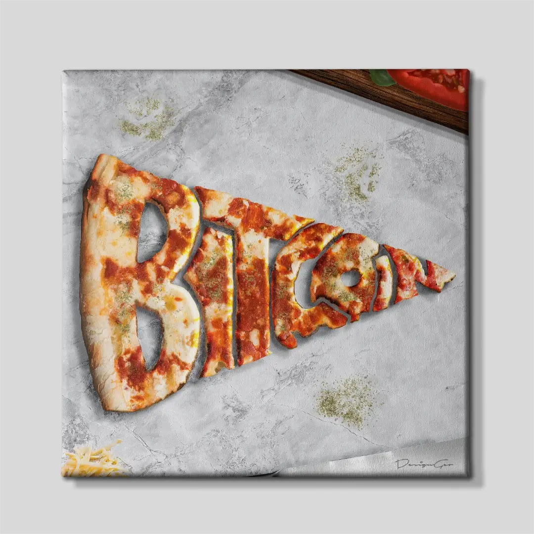 Bitcoin Pizza Canvas Wall Art