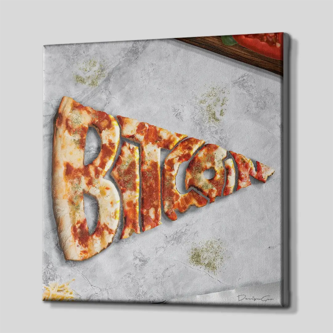 Bitcoin Pizza Canvas Wall Art