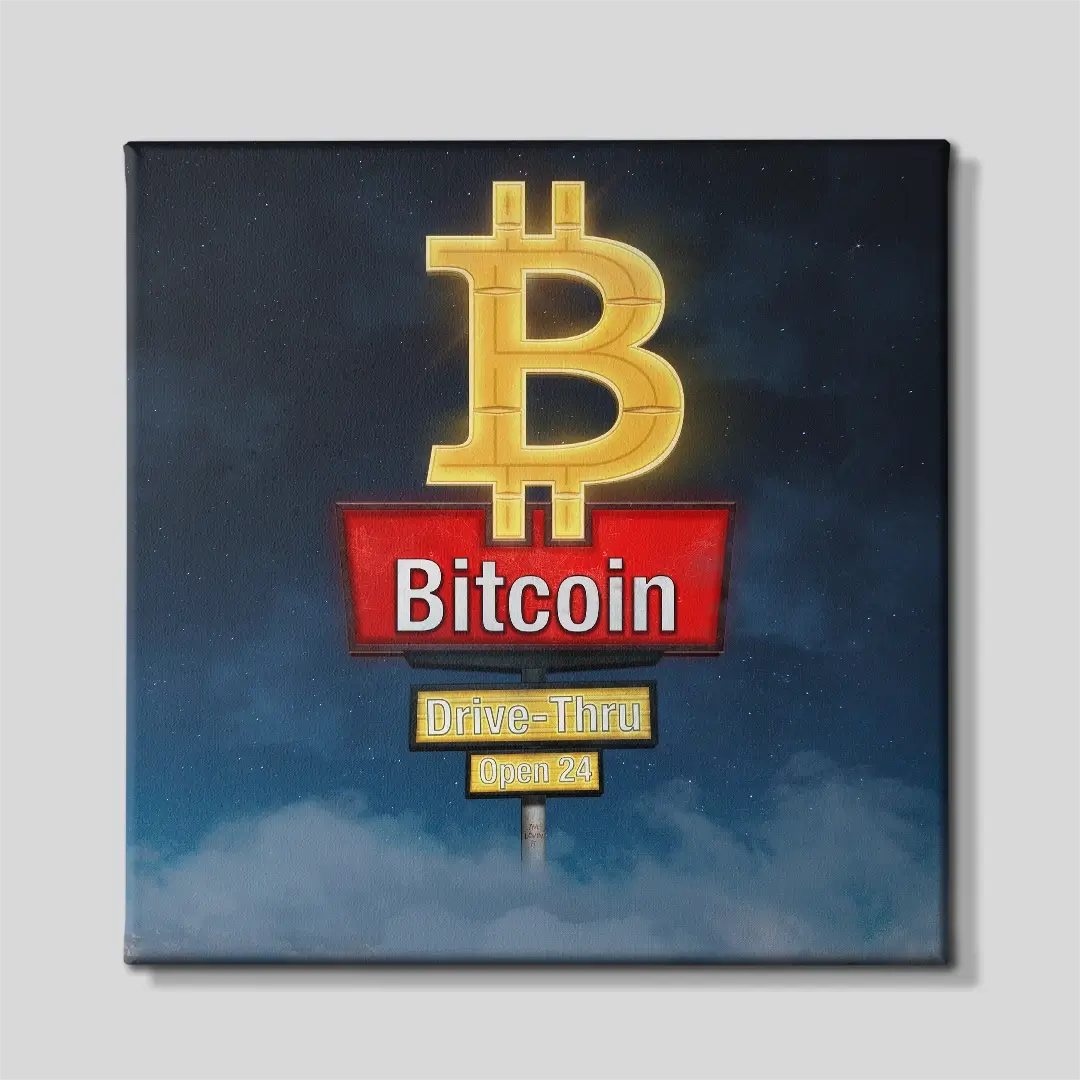 Bitcoin Sign Canvas Wall Art