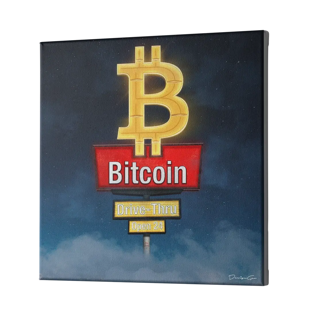 Bitcoin Sign Canvas Wall Art