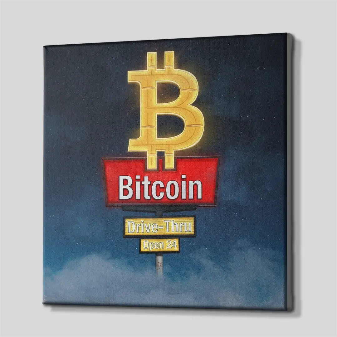 Bitcoin Sign Canvas Wall Art