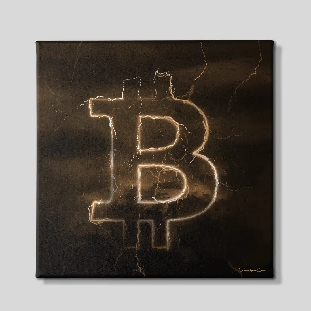 Bitcoin Storm Canvas Wall Art