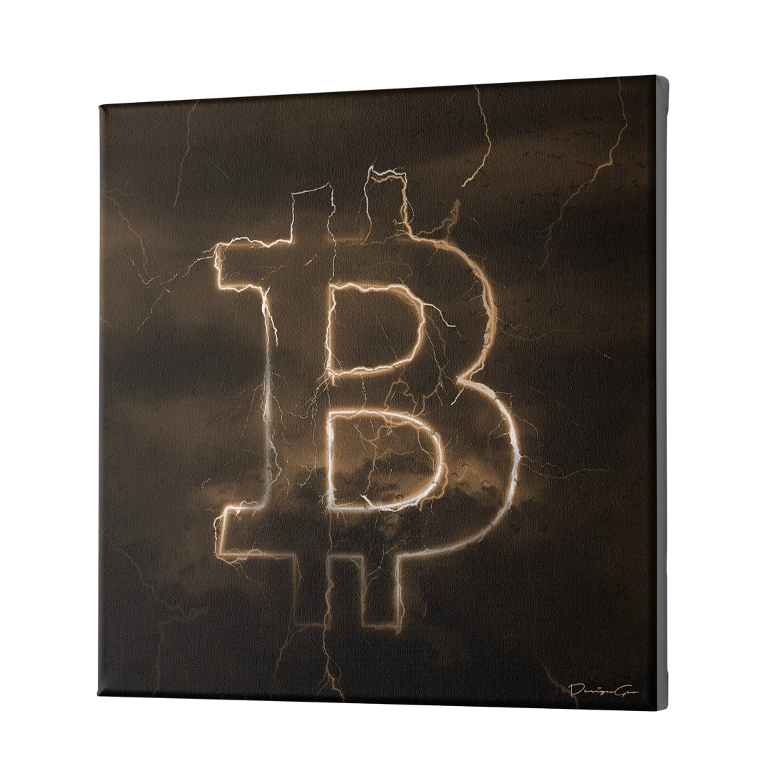 Bitcoin Storm Canvas Wall Art