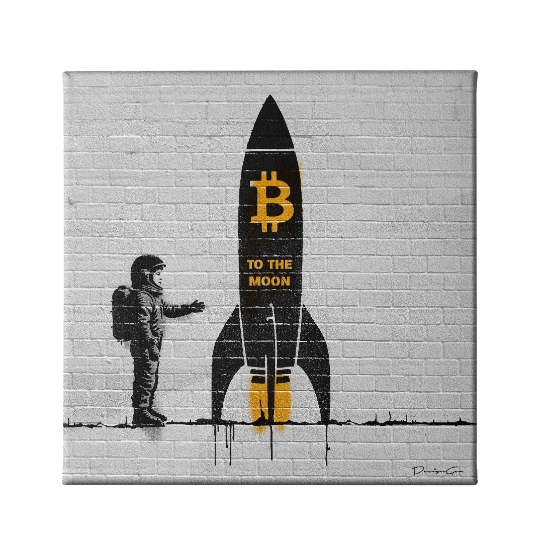 Bitcoin To The Moon Canvas Wall Art