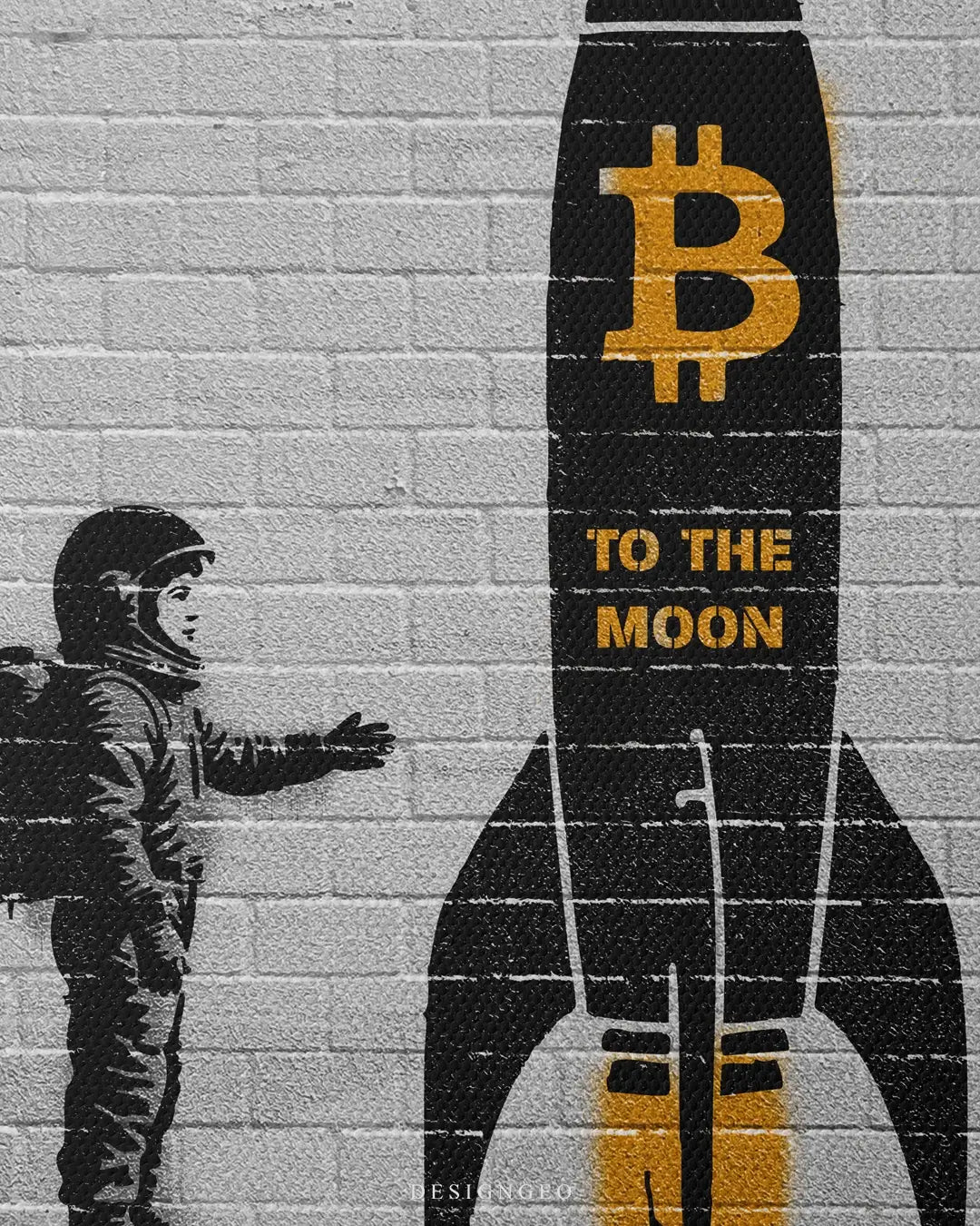 Bitcoin To The Moon Canvas Wall Art