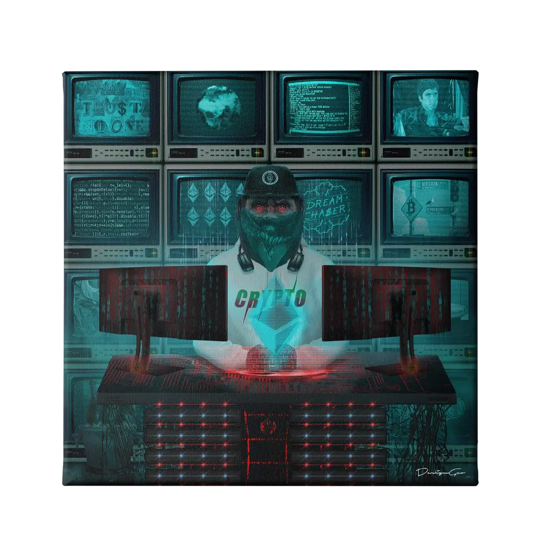 Blockchain Coding Canvas Wall Art