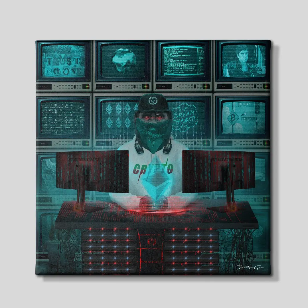 Blockchain Coding Canvas Wall Art