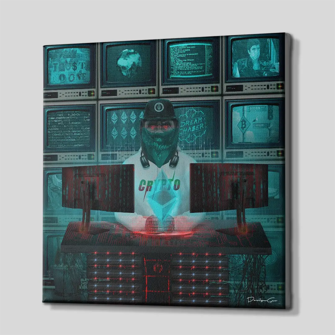 Blockchain Coding Canvas Wall Art