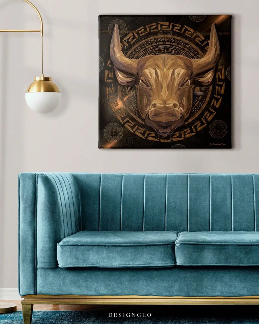 Bull Head Canvas Wall Art