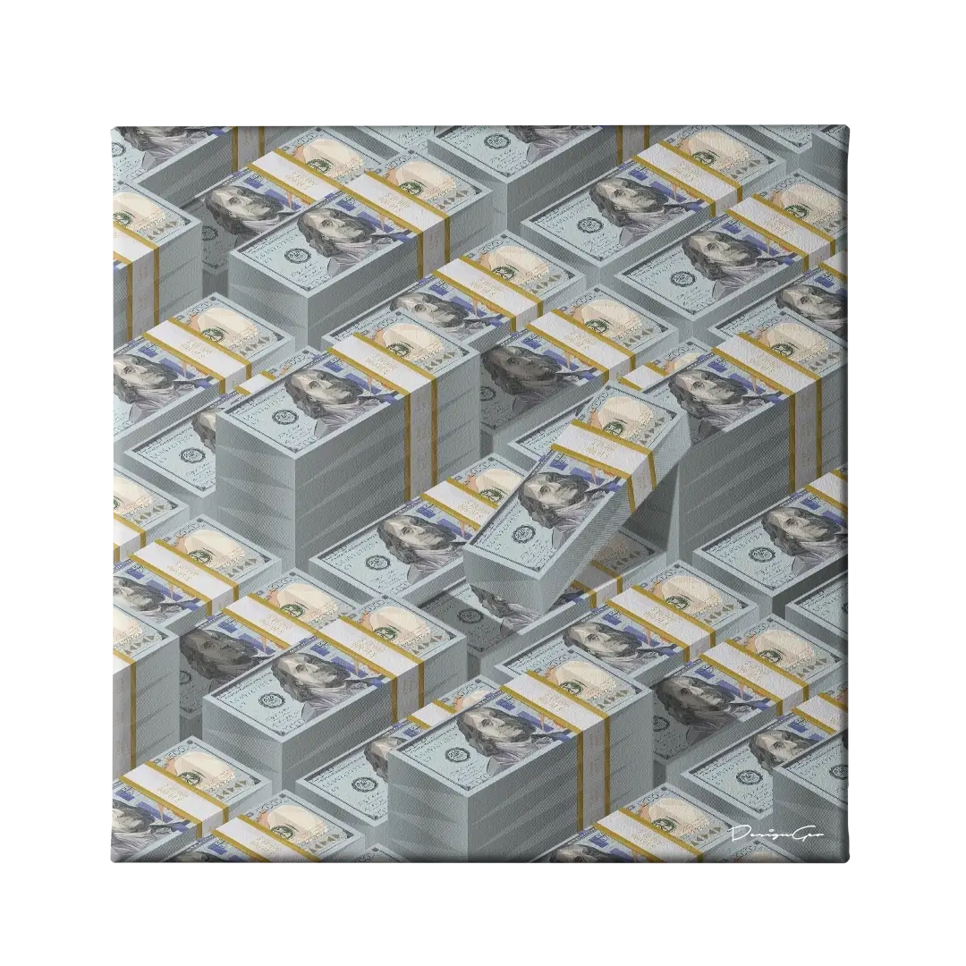 Bundles of Dollars Canvas Wall Art