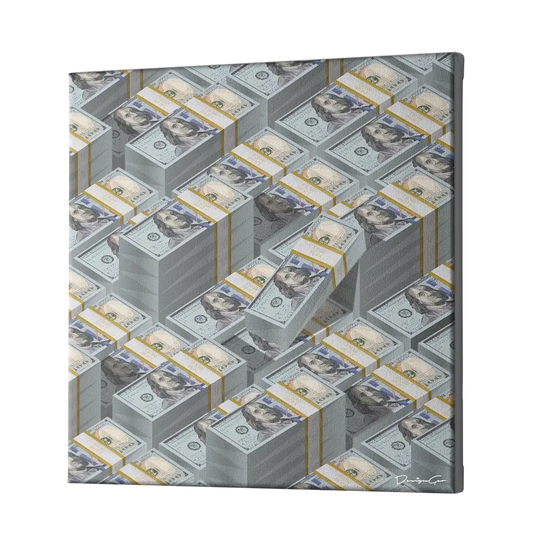 Bundles of Dollars Canvas Wall Art