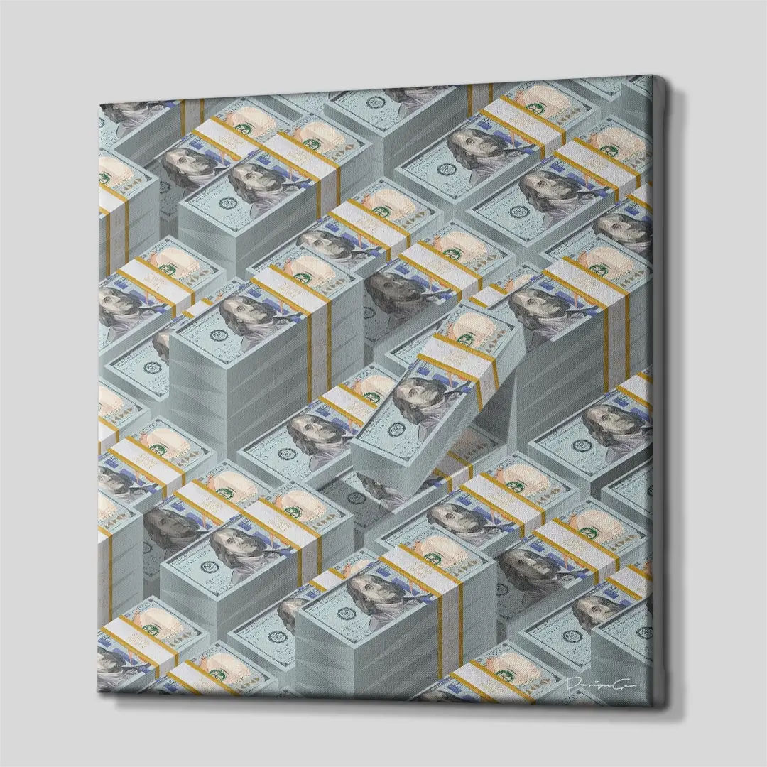 Bundles of Dollars Canvas Wall Art