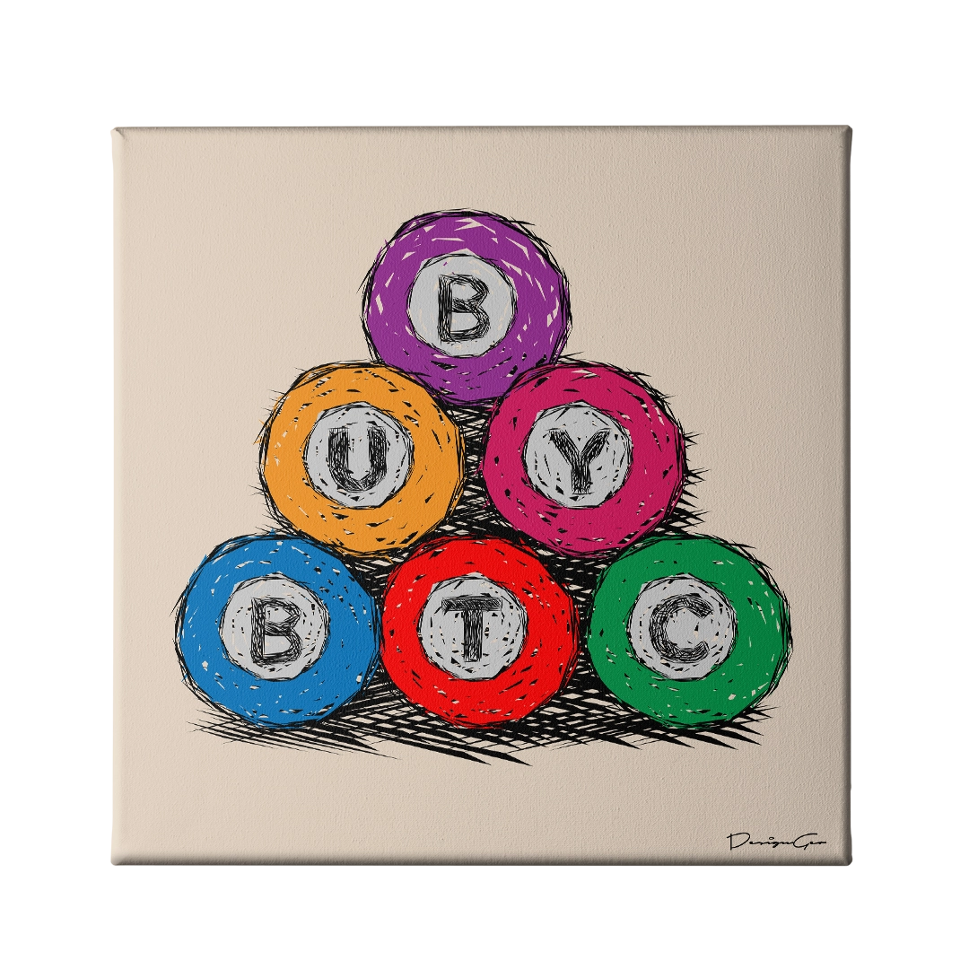 Buy BTC Outline Canvas Wall Art