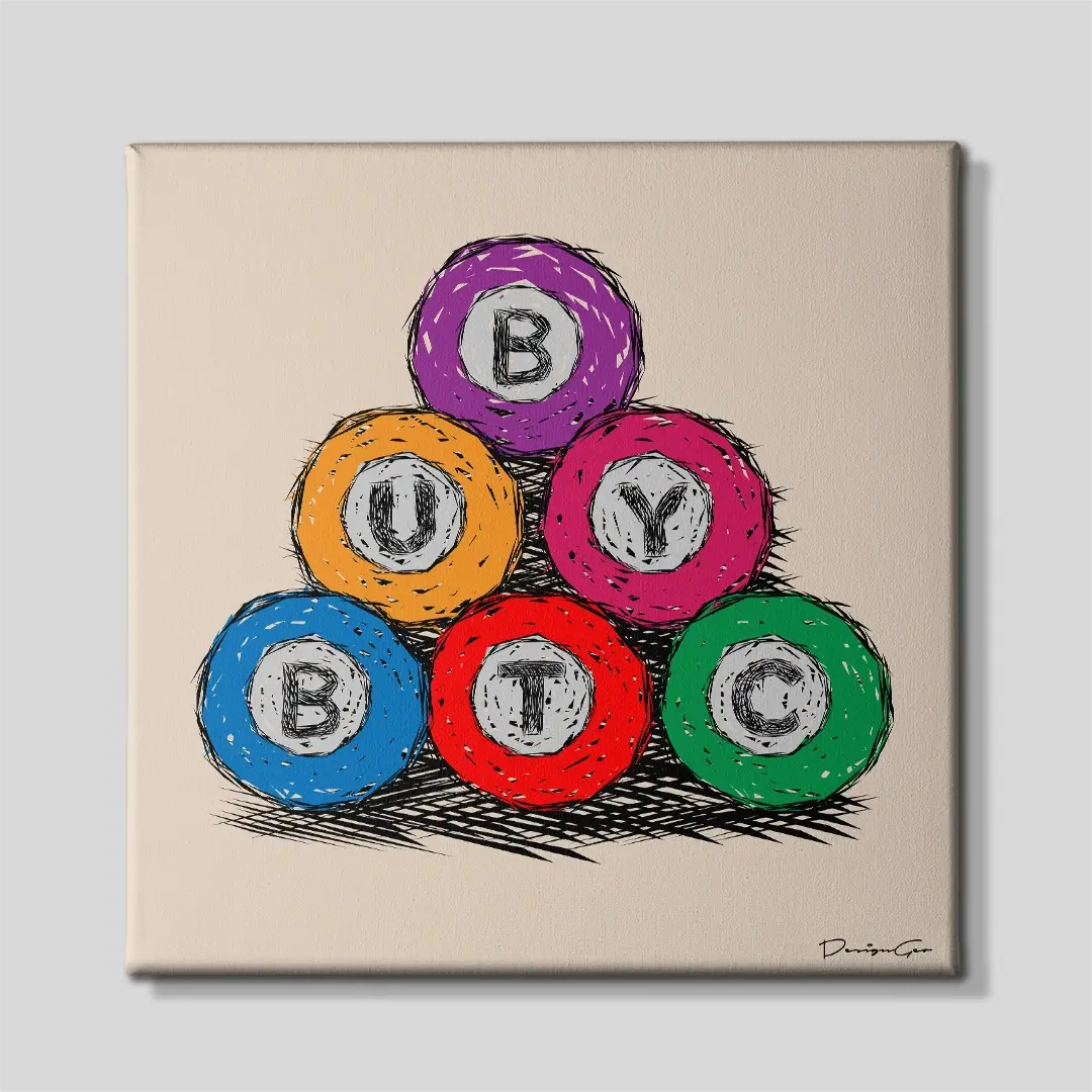Buy BTC Outline Canvas Wall Art