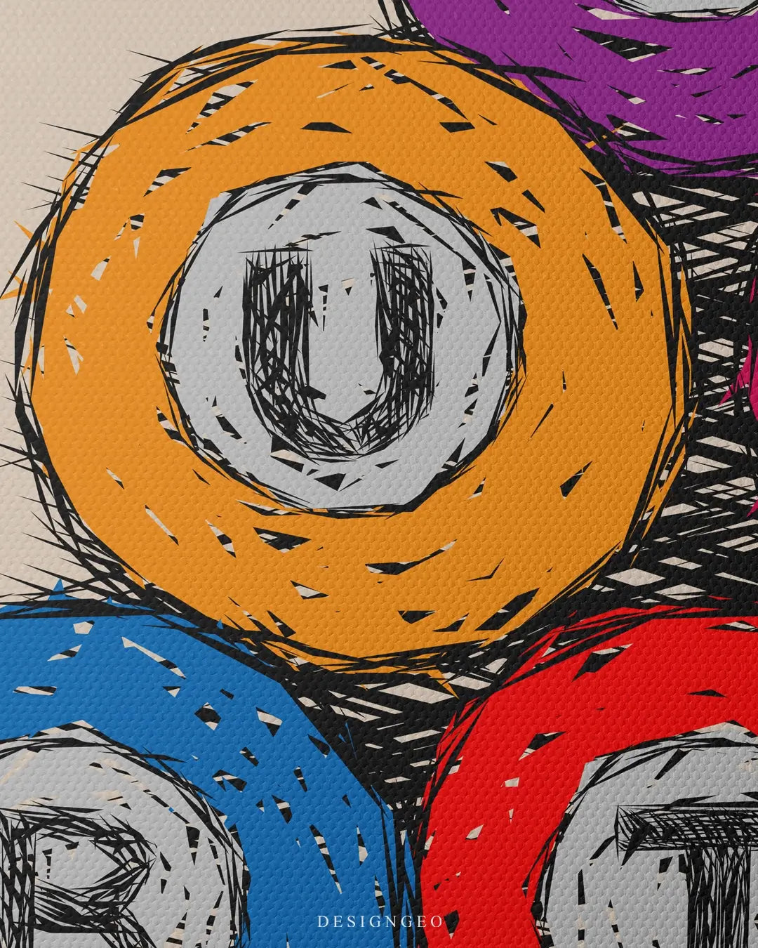 Buy BTC Outline Canvas Wall Art