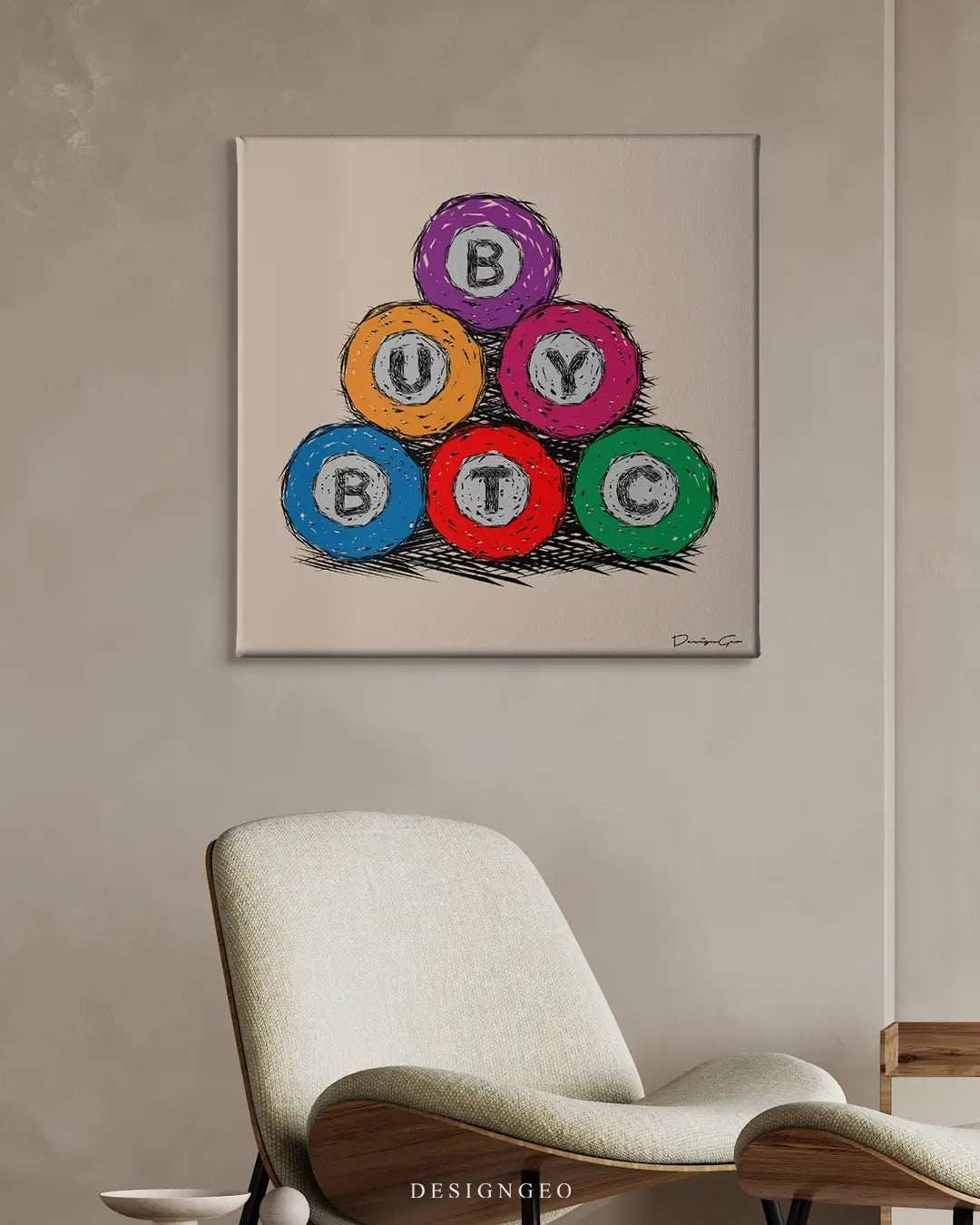Buy BTC Outline Canvas Wall Art