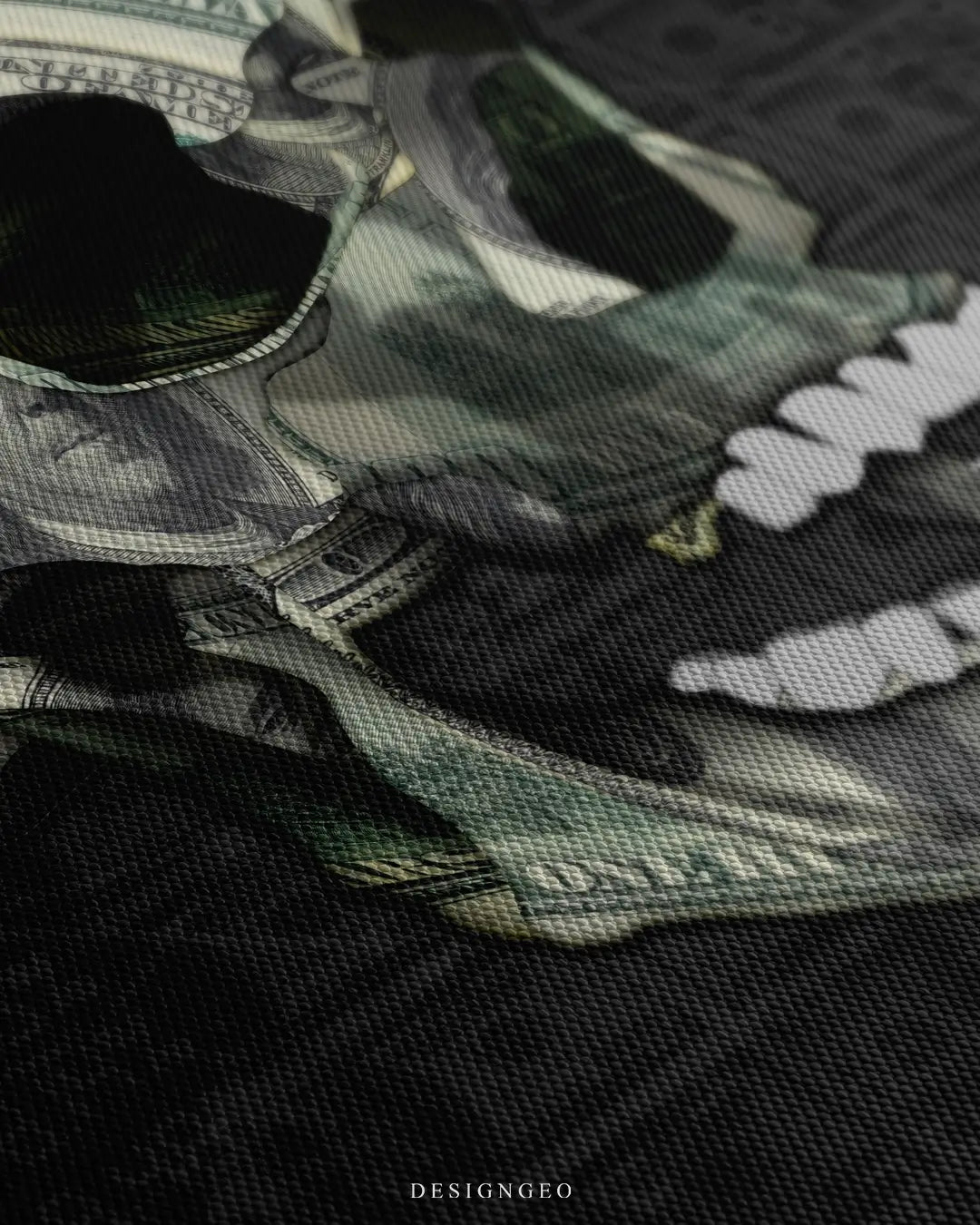 Cash Rules Skull Canvas Wall Art