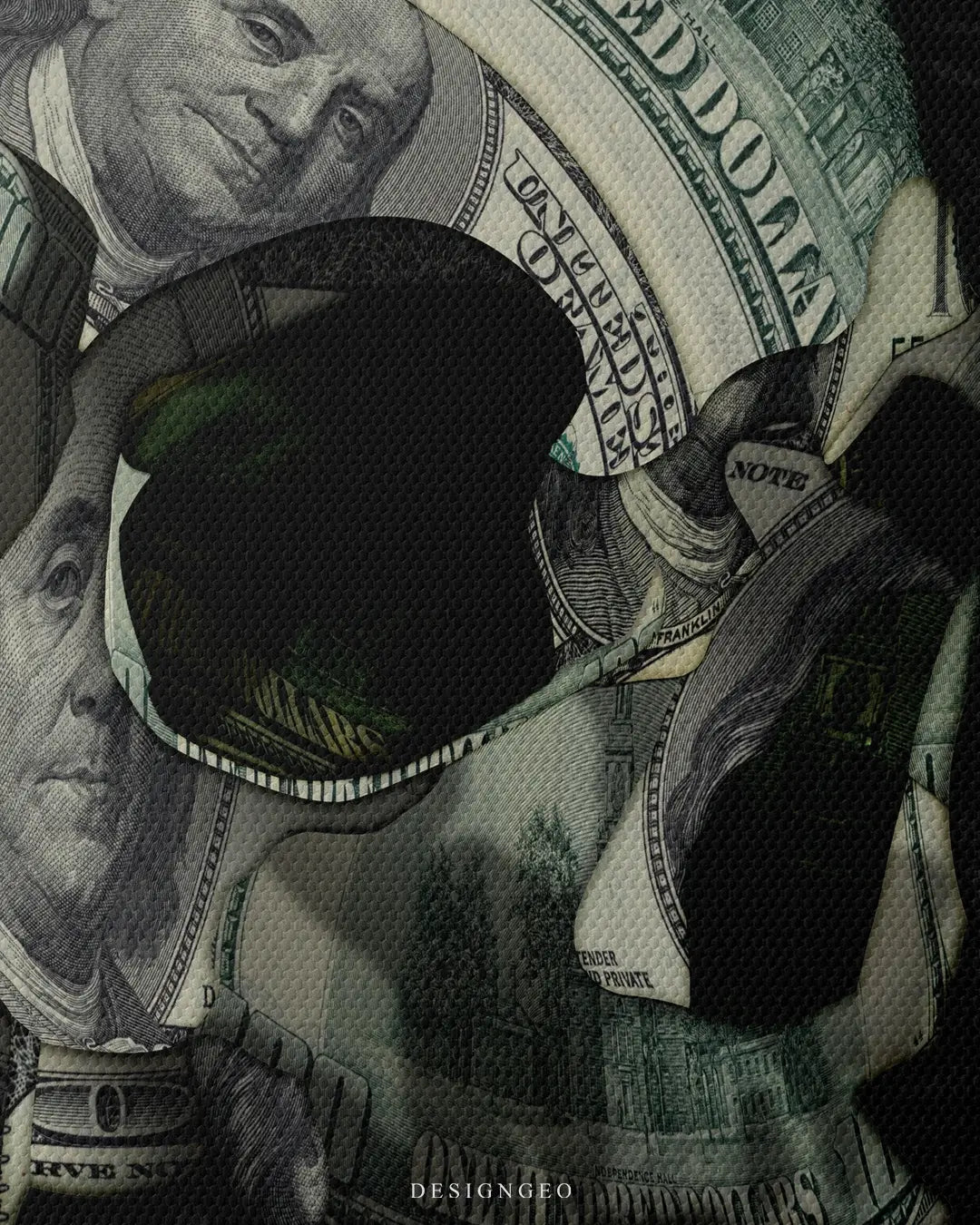 Cash Rules Skull Canvas Wall Art