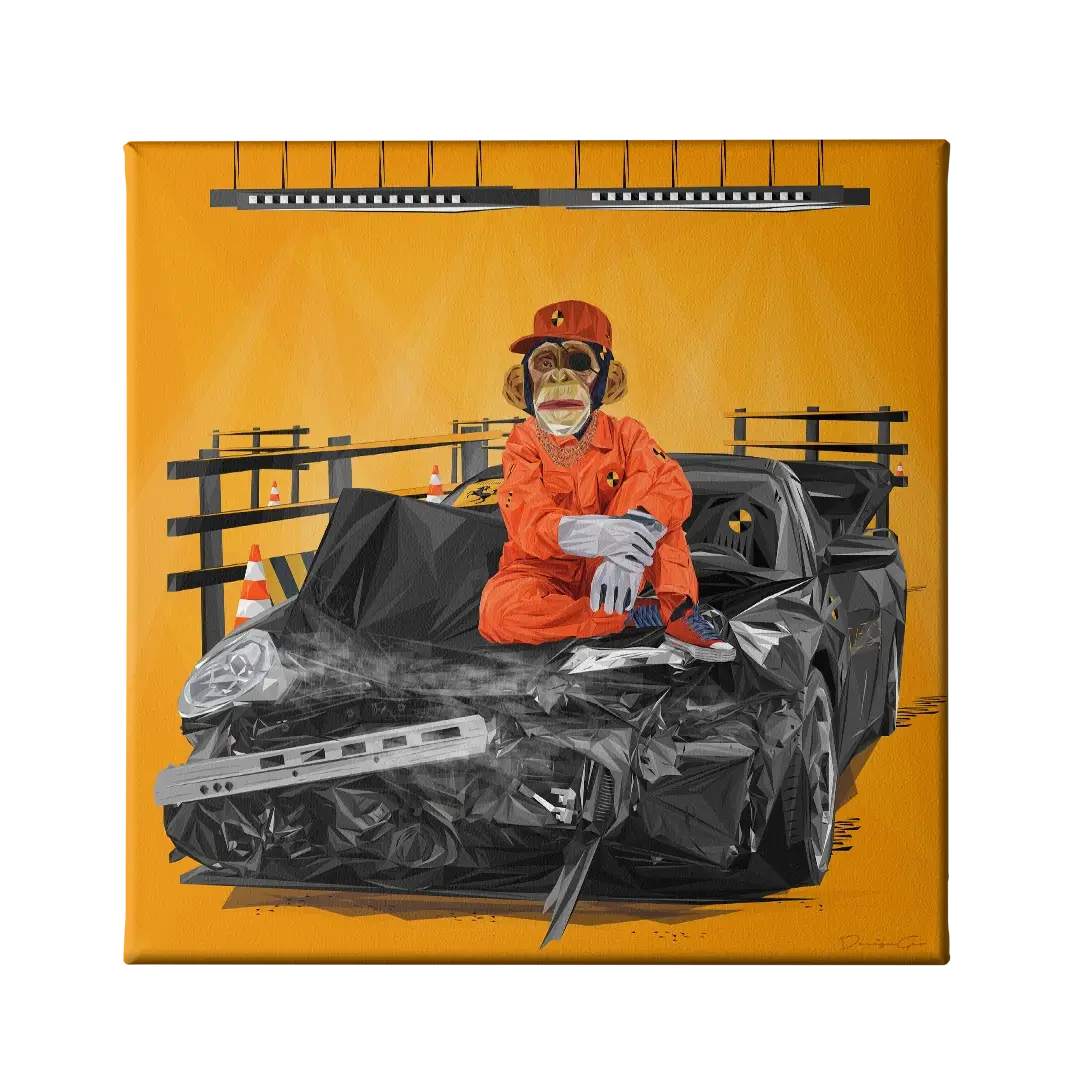 Crashed Automotive Canvas Wall Art