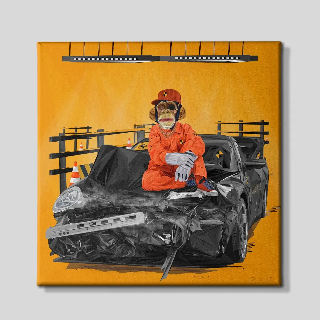 Crashed Automotive Canvas Wall Art