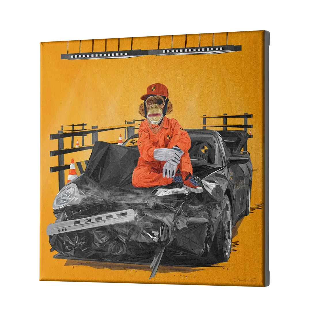 Crashed Automotive Canvas Wall Art