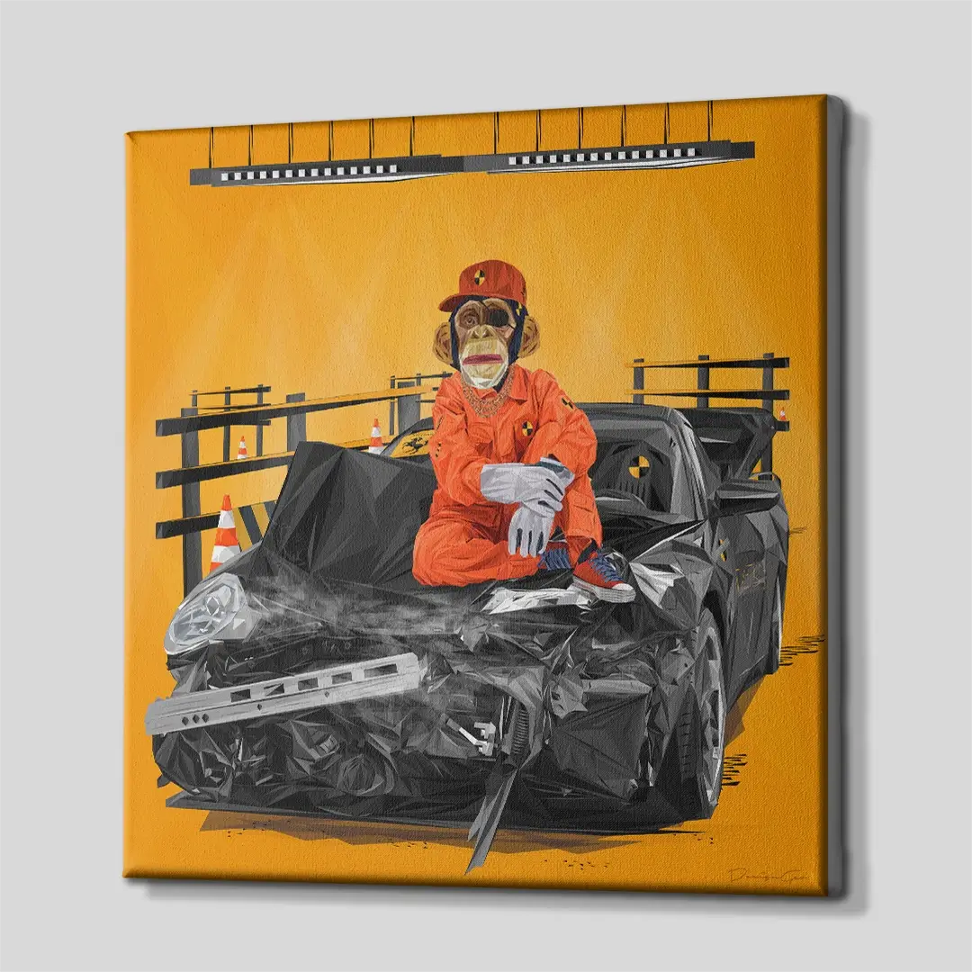 Crashed Automotive Canvas Wall Art