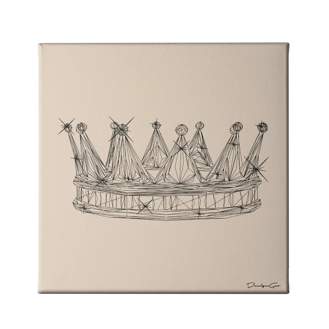 Crown Outline Canvas Wall Art