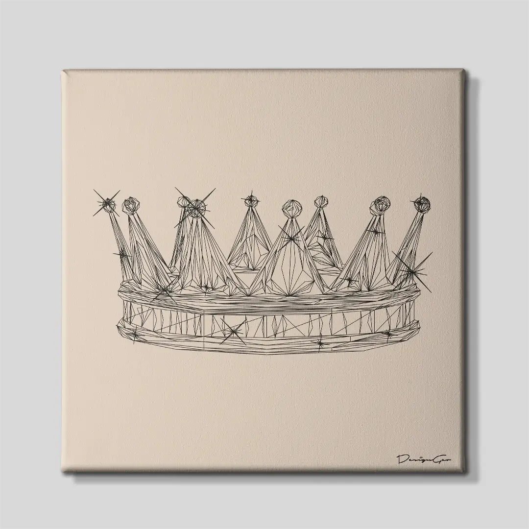 Crown Outline Canvas Wall Art
