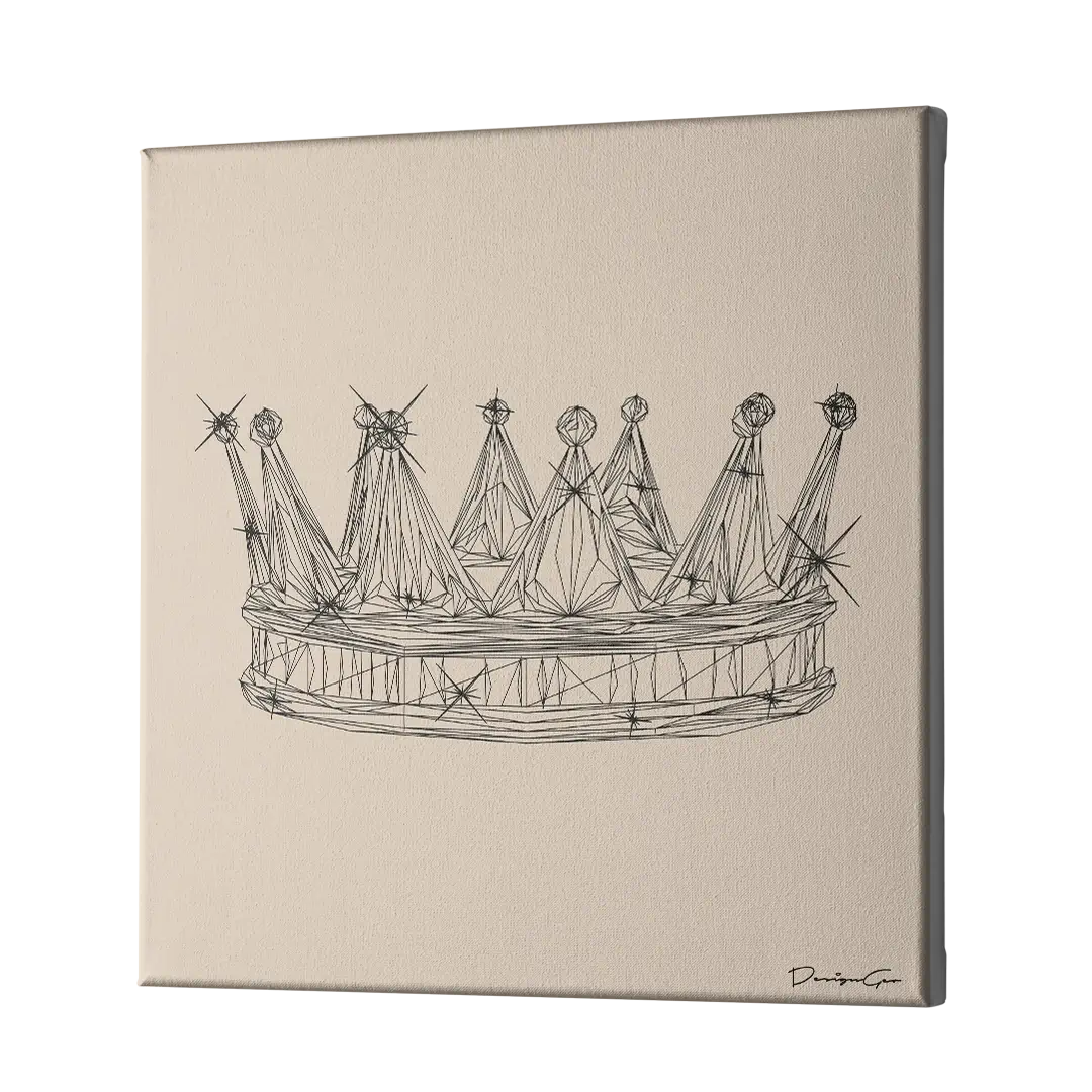 Crown Outline Canvas Wall Art