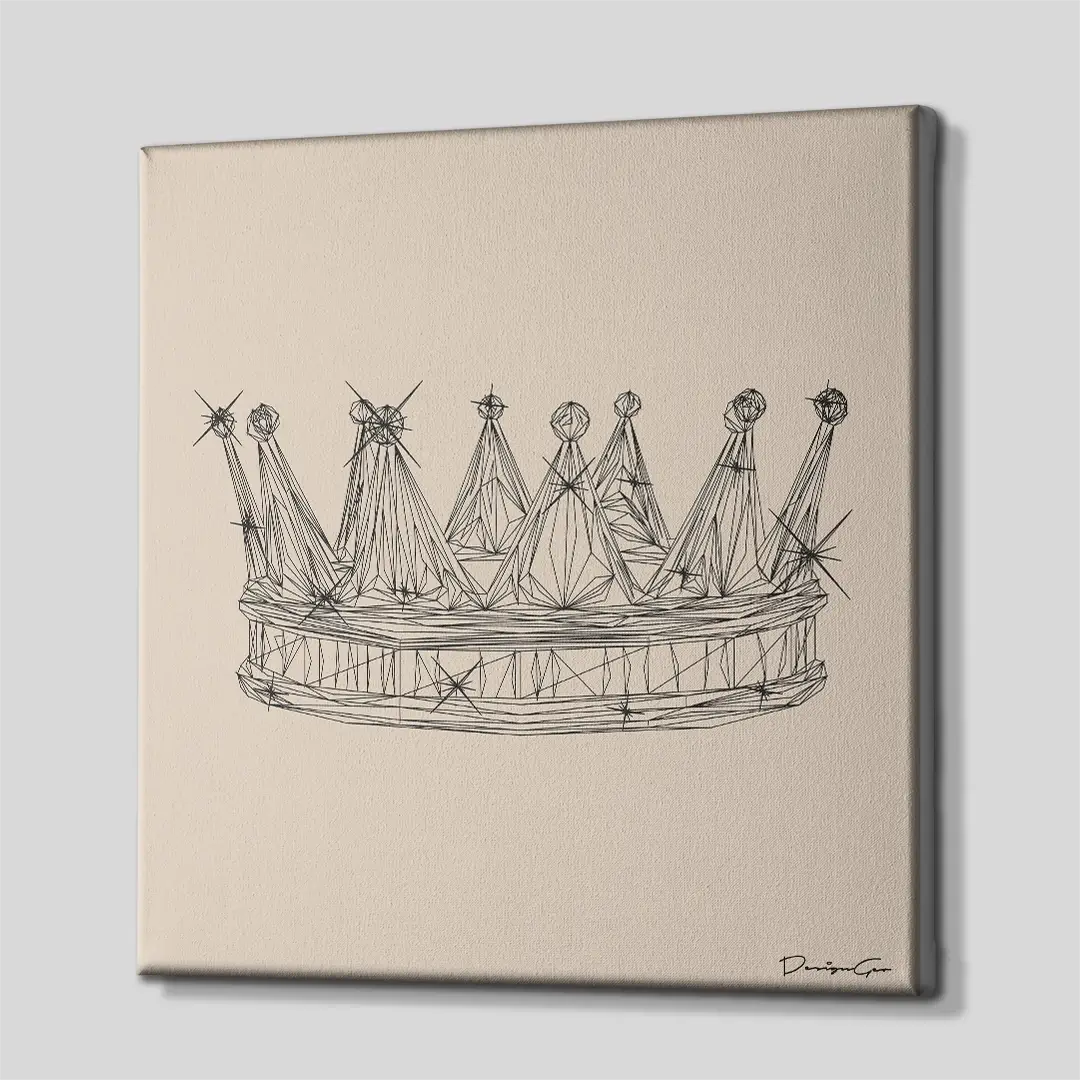 Crown Outline Canvas Wall Art